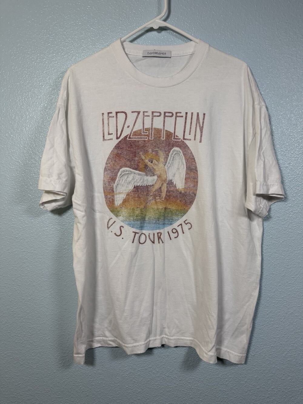 Daydreamer Led Zeppelin US Tour 1975 Icarus Graphic T Shirt White Oversized
